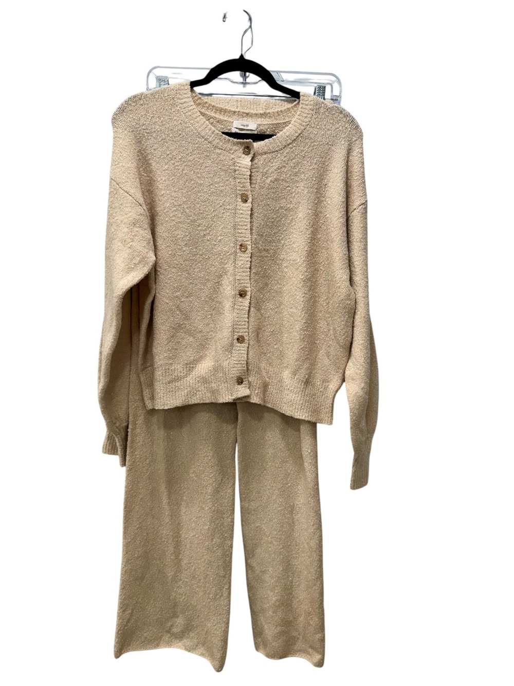 By the River Cozy Beige Knit Cardigan & Pants Lounge Set. Size Med. NWT - Picture 2 of 10
